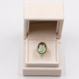 Vintage-Cocktailring aus 9 Karat Gelbgold und Fluorit, 70er Jahre