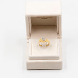 Anillo vintage en forma de corazón con diamantes en oro amarillo de 18 quilates (0,08 quilates), años 70