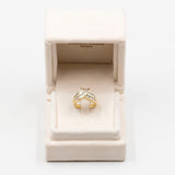 Vintage-Ring aus 18-karätigem Gelbgold mit Diamanten im Kegelschliff (1 Karat), 70er Jahre