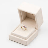Винтажное кольцо из желтого и белого золота 9 карат с аметистами и бриллиантами