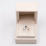 Vintage-Ring aus 14-karätigem Weißgold mit Saphir und Diamant, 60er Jahre