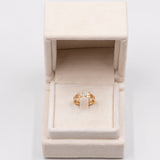 Anello solitario vintage in oro giallo 18k con diamante taglio princess (0.25ct), anni '70