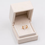 Anello solitario vintage in oro giallo 18k con diamante taglio princess (0.25ct), anni '70