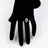 Vintage-Ring aus 14-karätigem Weißgold mit Saphir und Diamant, 60er Jahre