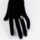 Vintage-Ring aus 14-karätigem Weißgold mit Saphir und Diamant, 60er Jahre