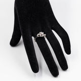 Anello vintage in oro bianco 18k con diamanti (0,30ctw), anni '70