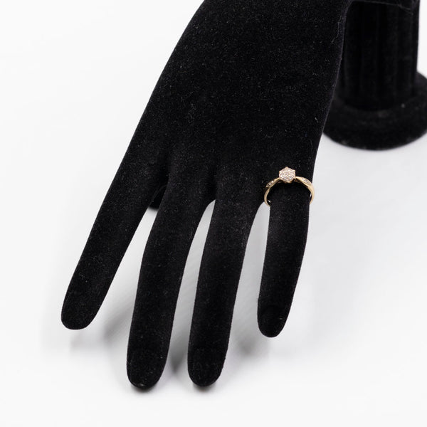 Anello vintage in oro giallo 9k con diamanti