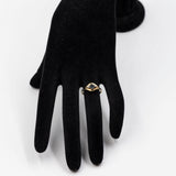 Anello vintage in oro giallo 14k con zaffiro e diamanti