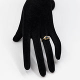 Anello vintage in oro giallo 14k con zaffiro e diamanti