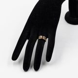 Anello vintage in oro giallo 14k con diamanti e zaffiri, anni '70