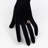 Anello vintage a margherita in oro giallo 9k con ametista (2ct) e diamanti (0,20ctw)