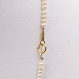 Collana vintage in oro giallo 18k con perle con rosa