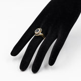Vintage-Ring aus 18 Karat Gelbgold mit Diamanten (0,18 ctw) und Saphiren, 70er Jahre