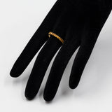 Anello vintage a riviera in oro giallo 8k e quarzi citrini