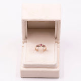 Bague vintage en or rose 9 carats avec rubis