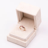 Bague vintage en or rose 9 carats avec rubis