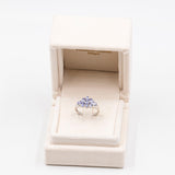 Vintage-Ring aus 9-karätigem Weißgold mit Tansaniten (1 Karat) und Diamanten, 2004