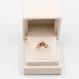 Anello vintage in oro giallo 9k con granati