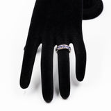 Vintage-Ring aus 9-karätigem Weißgold mit Tansaniten (0.50 ctw) und Diamanten, 2011