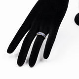 Vintage-Ring aus 9-karätigem Weißgold mit Tansaniten (0.50 ctw) und Diamanten, 2011