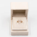 Anello vintage in oro giallo 9k con topazi rosa (0,64ct)