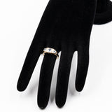 Vintage-Ring aus 9-karätigem Gelbgold mit blauem Topas (0.65 ct) und Diamanten, 1998