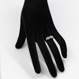 Anello vintage in oro giallo 9k con tormaline azzurre e diamanti