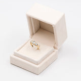 Vintage-Ring aus 9-karätigem Gelbgold mit blauem Topas (0.65 ct) und Diamanten, 1998