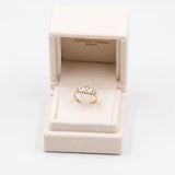 Vintage-Ring aus 9-karätigem Gelbgold mit blauem Topas (0.65 ct) und Diamanten, 1998