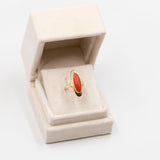 Винтажное кольцо из 8-каратного желтого золота с красным кораллом