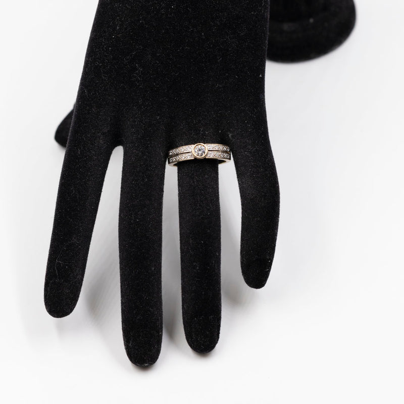 Anello vintage in oro giallo 14k con diamanti (0,50ctw), anni '80