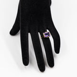Anello vintage da cocktail in oro giallo 8k e ametista