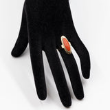 Винтажное кольцо из 8-каратного желтого золота с красным кораллом