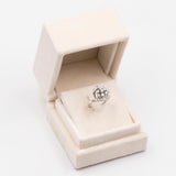 Anel de diamante em ouro branco 14k vintage (0,74ctw), década de 60