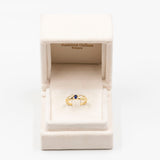 Vintage-Ring aus 18-karätigem Gelbgold mit Saphir und Diamanten, 70er Jahre
