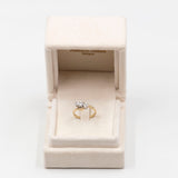 Vintage Bypass-Ring aus 9-karätigem Gold mit drei Diamanten (0.18 ctw)