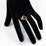 ANELLO TOURBILLON VINTAGE IN ORO GIALLO 14K CON ZAFFIRO (1.20CT CA.) E DIAMANTI (0.29CTW CA.), ANNI ‘80