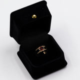 Vintage-Granatring aus 14-karätigem Gelbgold, 70er Jahre