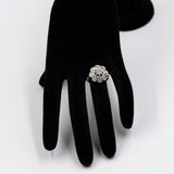 Vintage-Gänseblümchenring aus 18-karätigem Gelb- und Weißgold mit Diamanten (ca. 1.35 ctw), 50er/60er Jahre