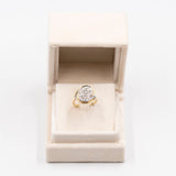 Anello vintage tourbillon in oro bicolore 14k con diamanti (0,26ctw), anni '70