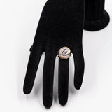 Anello vintage tourbillon in oro bicolore 14k con diamanti (0,26ctw), anni '70