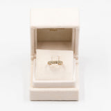 Vintage 9k yellow gold ring with mint-colored garnets (0,27ctw)
