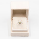 Anello vintage a margherita in platino con crisoberillo occhio di gatto (0,97ct) e diamanti (0,64ctw)