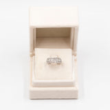 Anello vintage a fascia in platino 900 con diamanti (1ctw) di taglio brillante e baguette