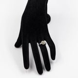 Anello vintage a margherita in platino con crisoberillo occhio di gatto (0,97ct) e diamanti (0,64ctw)