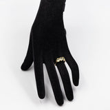 Anello vintage trilogy in oro giallo 9k con crisoberilli (1,90ctw)