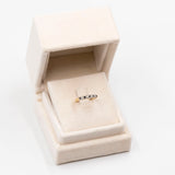 Anello vintage a veretta in oro giallo 9k con zaffiri e diamanti