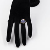 Anello vintage in oro giallo 9k con tanzaniti (1ctw)