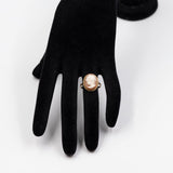 Anello vintage in oro giallo 18k con cammeo su conchiglia, anni '60