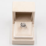 Anello vintage a fiore in oro bianco 14k con diamanti (1,50ctw), anni '60